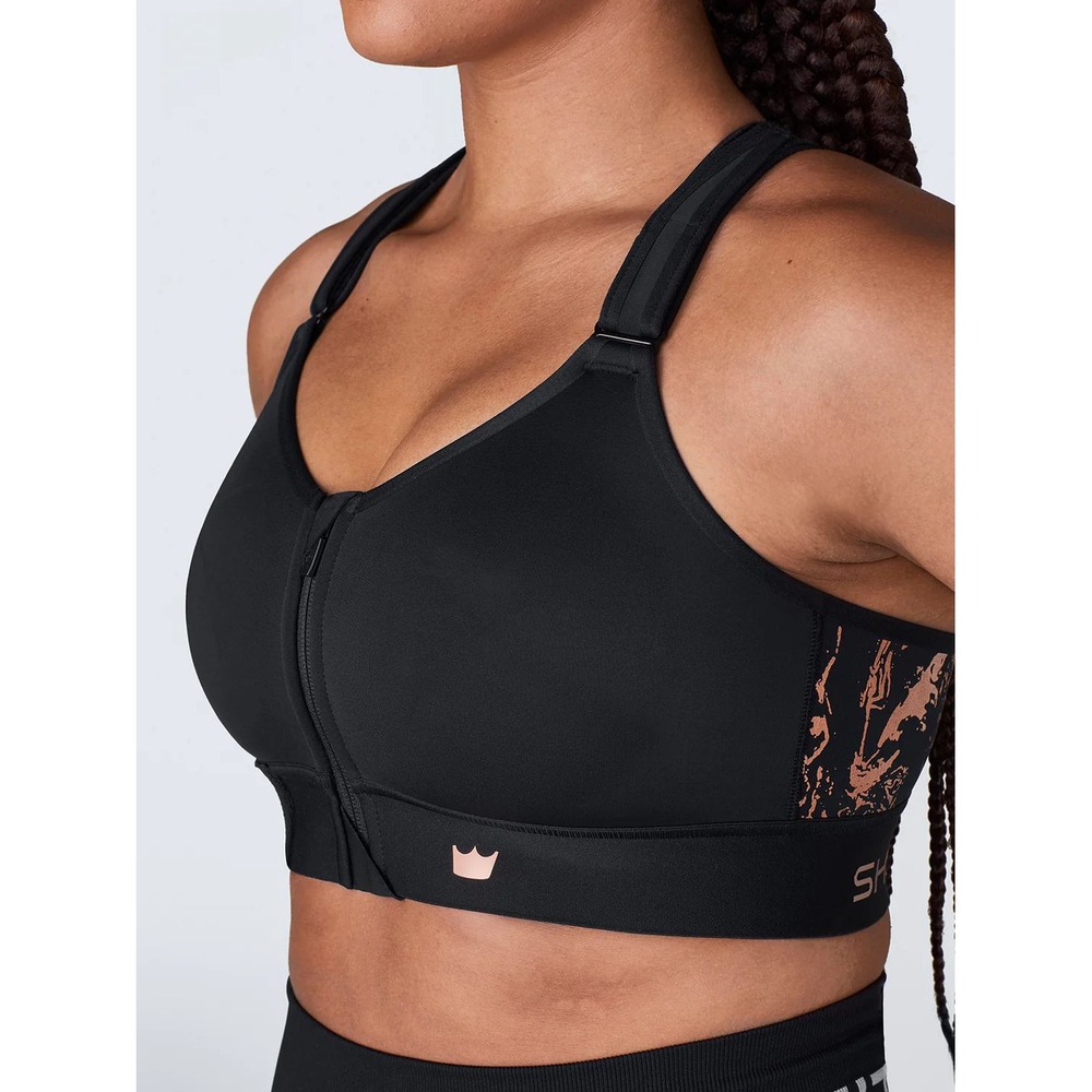 SHEFIT Ultimate Sports Bra Womens 1 Luxe Black Rose Gold Marble High Impact Gym